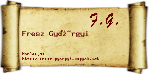 Fresz Györgyi névjegykártya